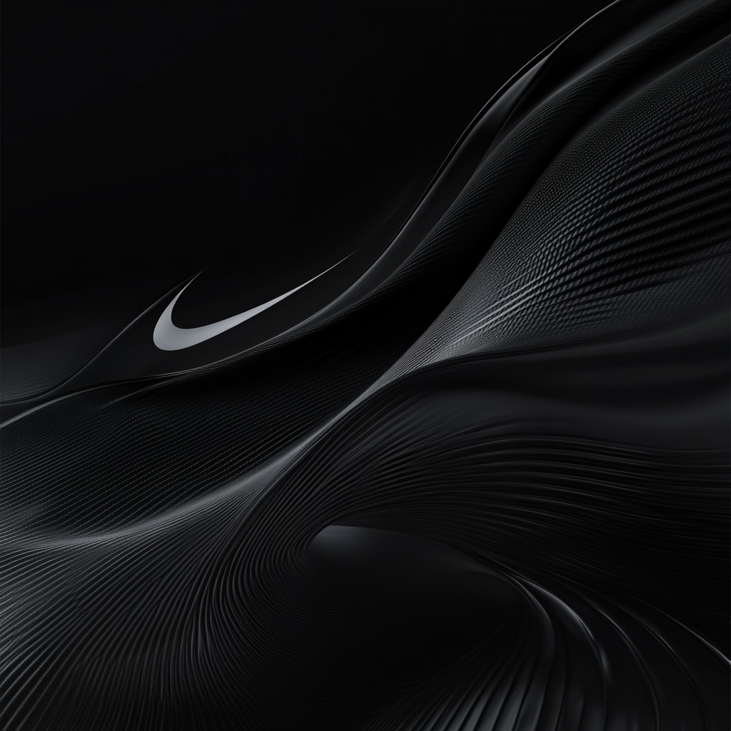 Sleek, bold black background for Nike portfolio opening.