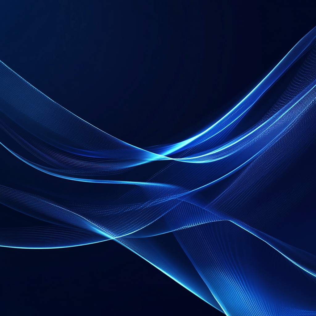 Sleek blue lines and curves against dark backdrop.