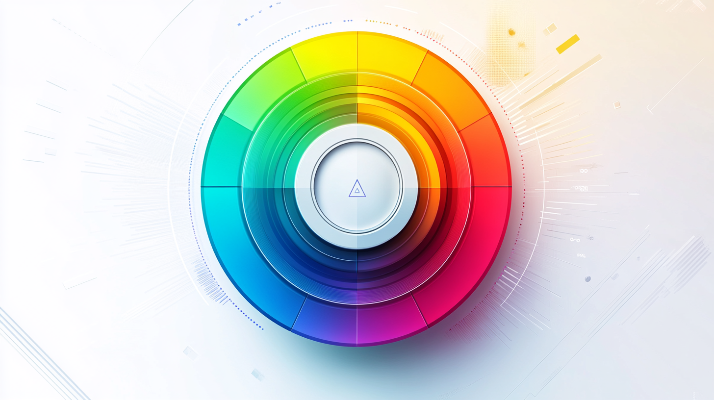 Sleek modern interface with vibrant color wheel mix selection.