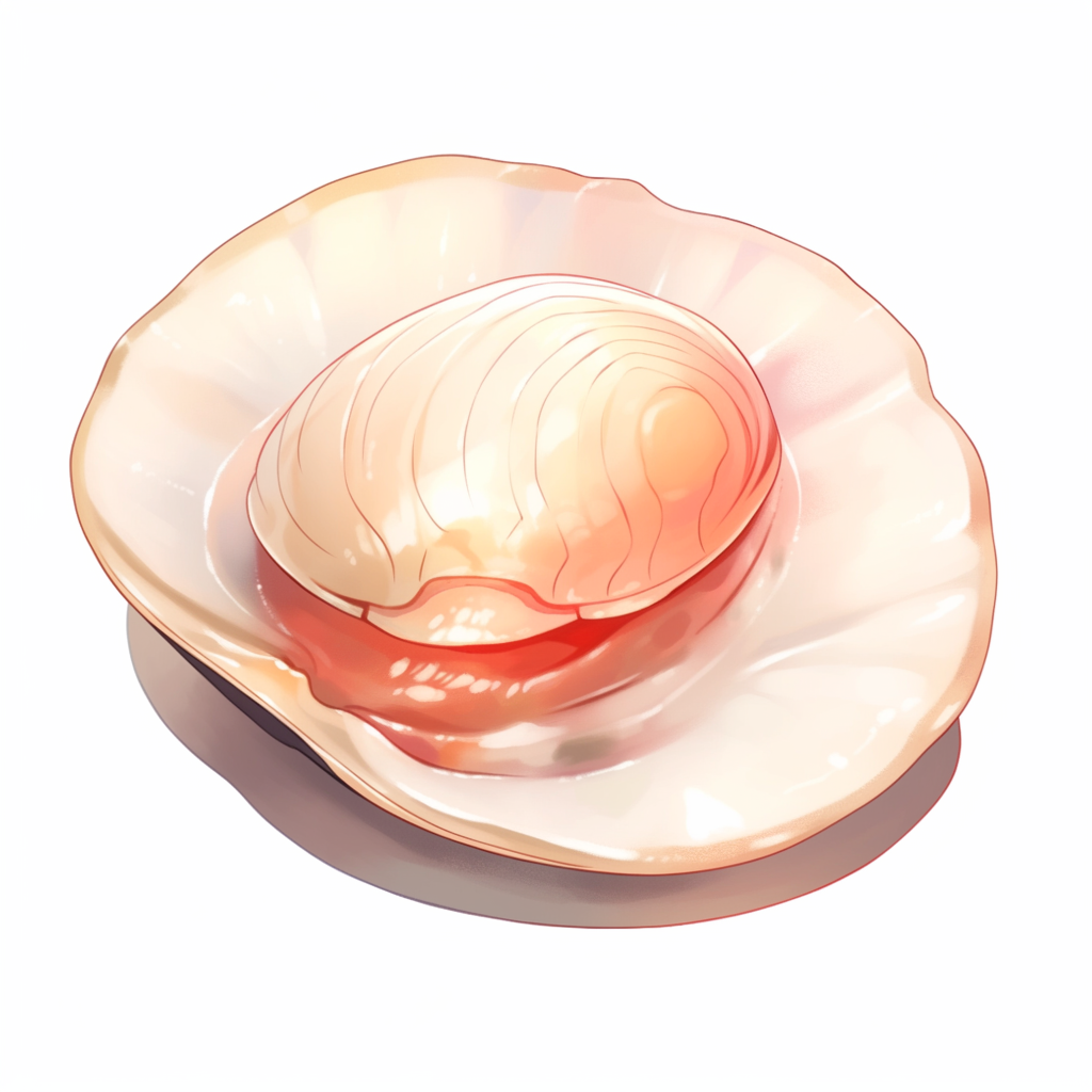 Small, Cute Clam Meat 3D Icon Painting