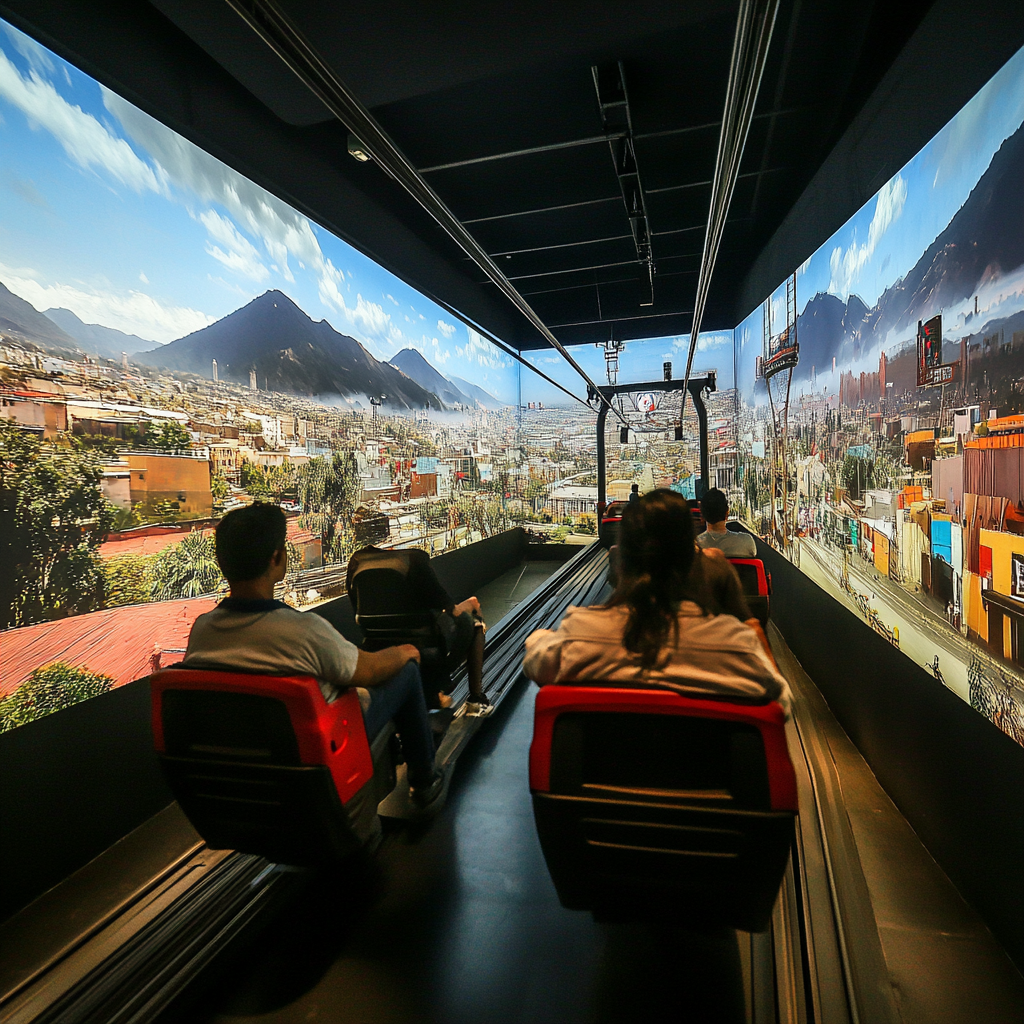 Smart city cable car ride at Michoacán Interactive Center.