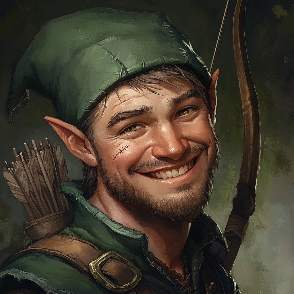 Smiling Gnome with Scar - Dungeons and Dragons