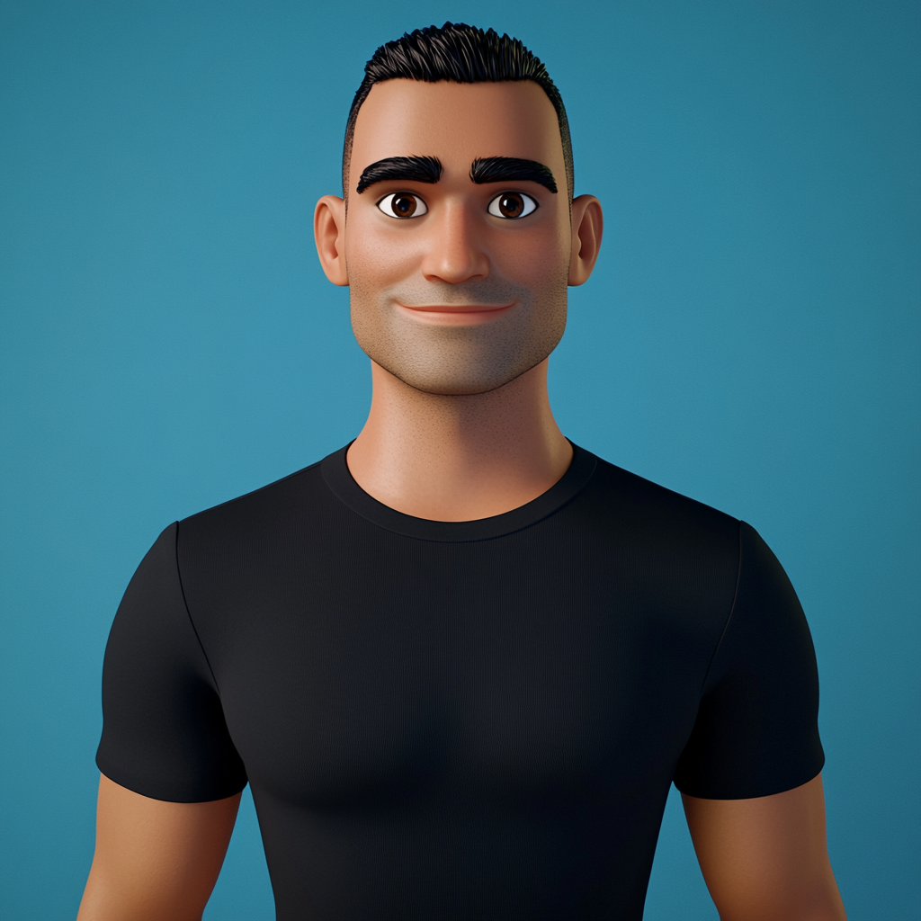 Smiling Man 3D Render Portrait Pixor Style