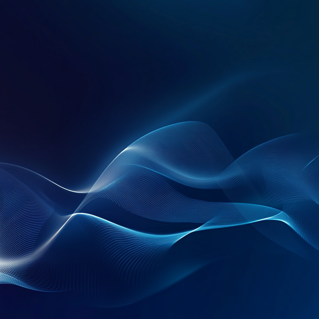 Smooth blue lines and curved shapes with sleek glow.