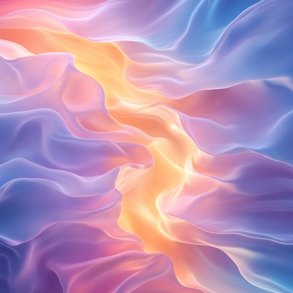 Smooth pastel waves with glowing light effects