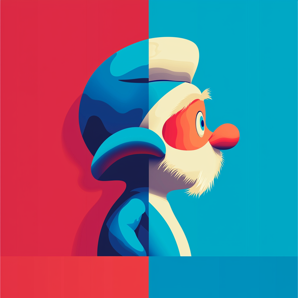 Smurf Character in Blue Vector Art