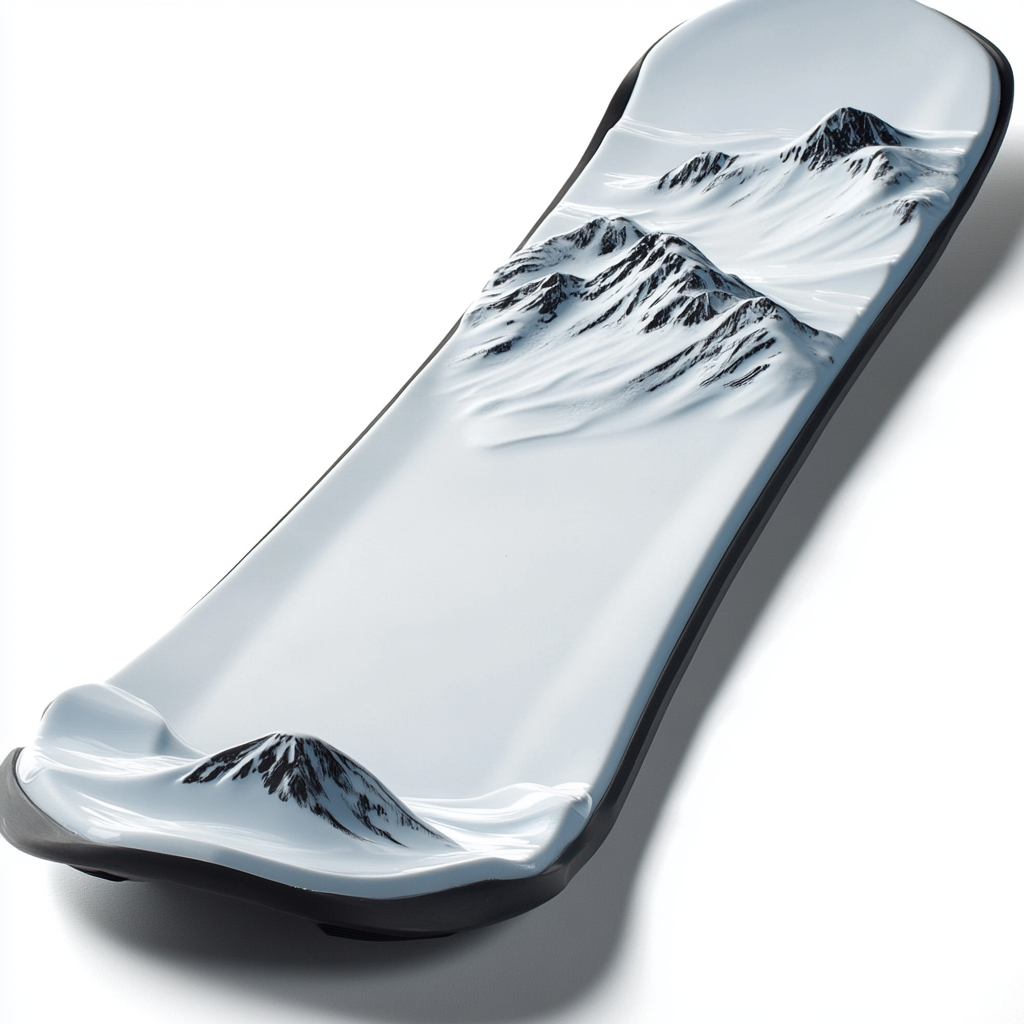 Snowboarding Plates: Durable, flexible, non-slip, aerodynamic, stable, precise, textured.