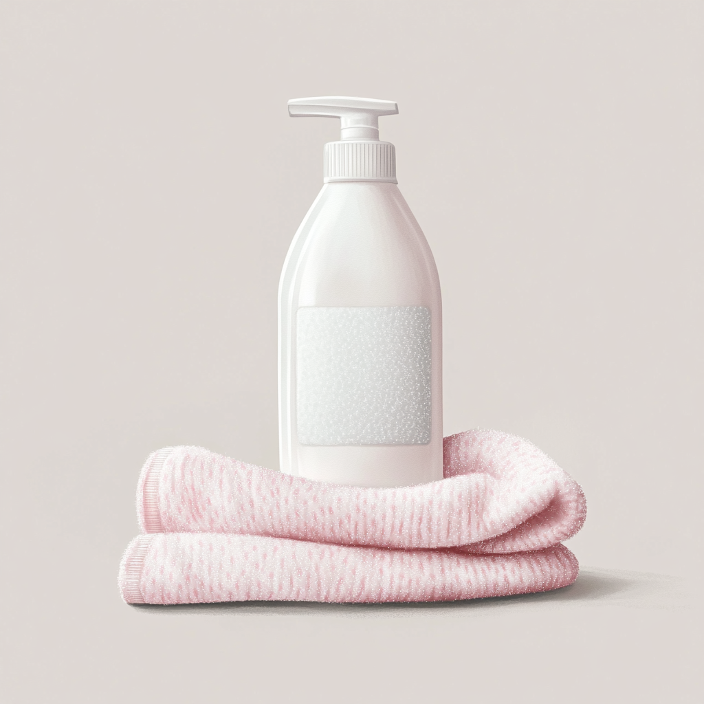 Soft Pink Fabric Softener Bottle Watercolor Illustration