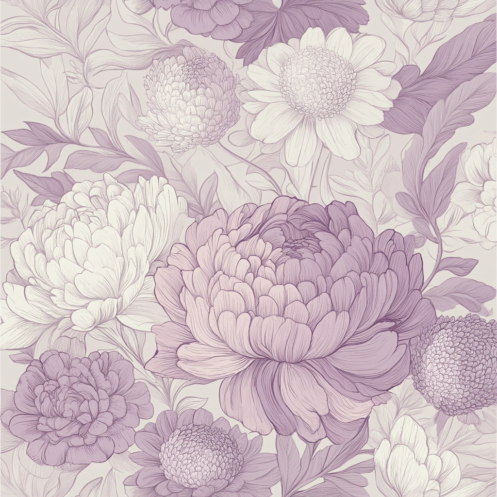 Soft pastel floral pattern in intricate design