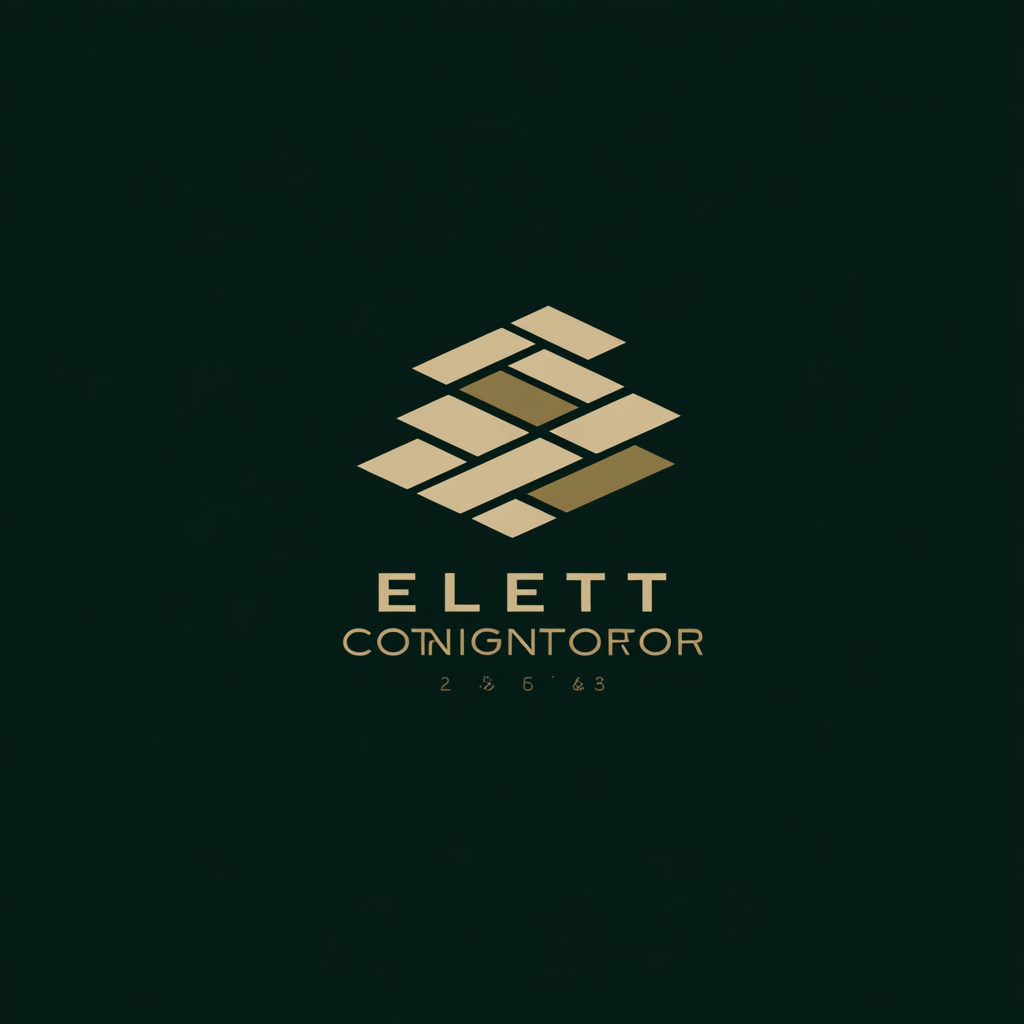 Sophisticated logo for 'Elite Constructors' with outdoor, landscaping theme.