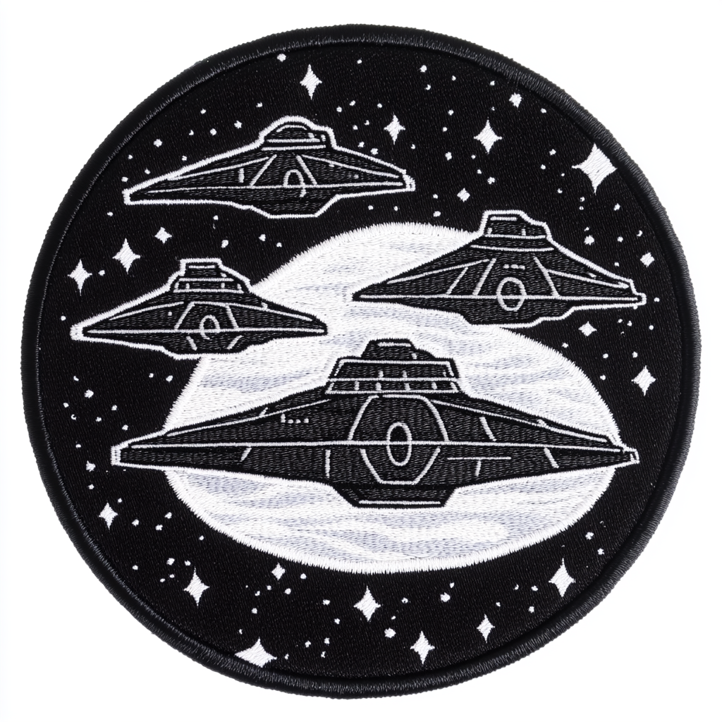 Space-themed Imperial Star Destroyer uniform patch, round PVC.