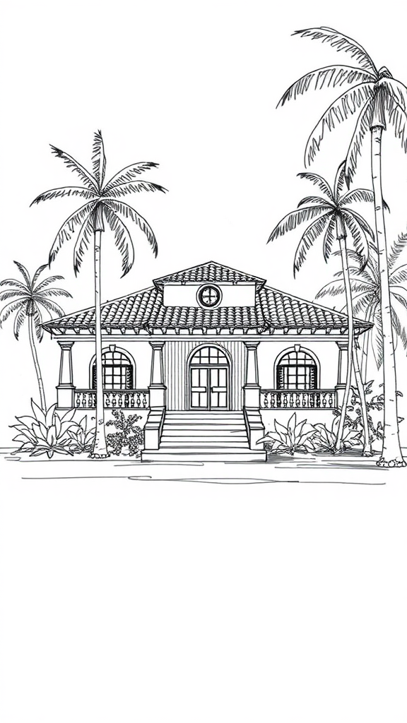 Spanish Villa Sketch in Goa