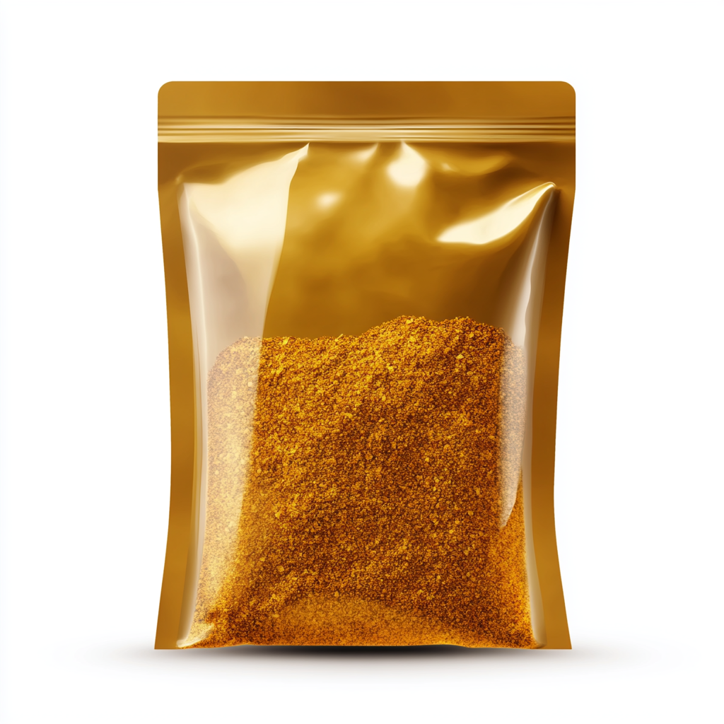 Spice blend in 100g bag, sealed on both sides.