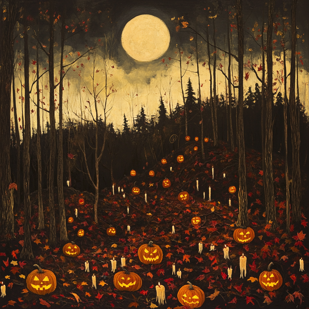 Spooky Halloween Night in Dark Forest