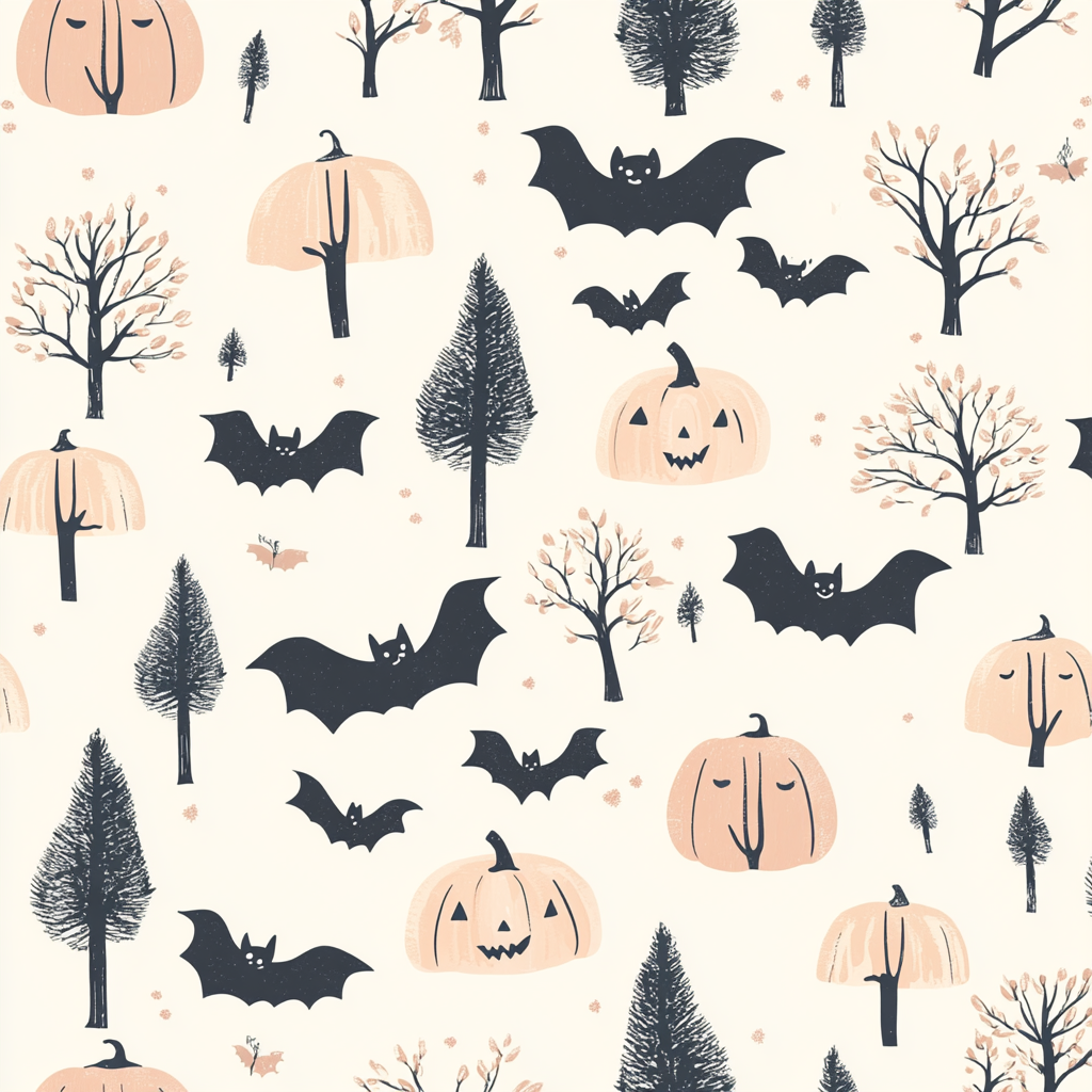 Spooky Halloween Pattern with Pink and Black Theme