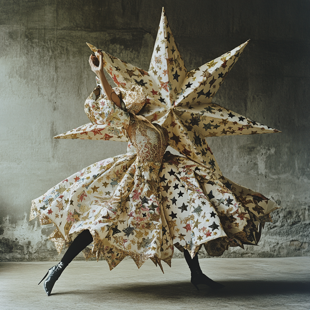 Starry Mexican Piñata Dancer in Surreal Photography