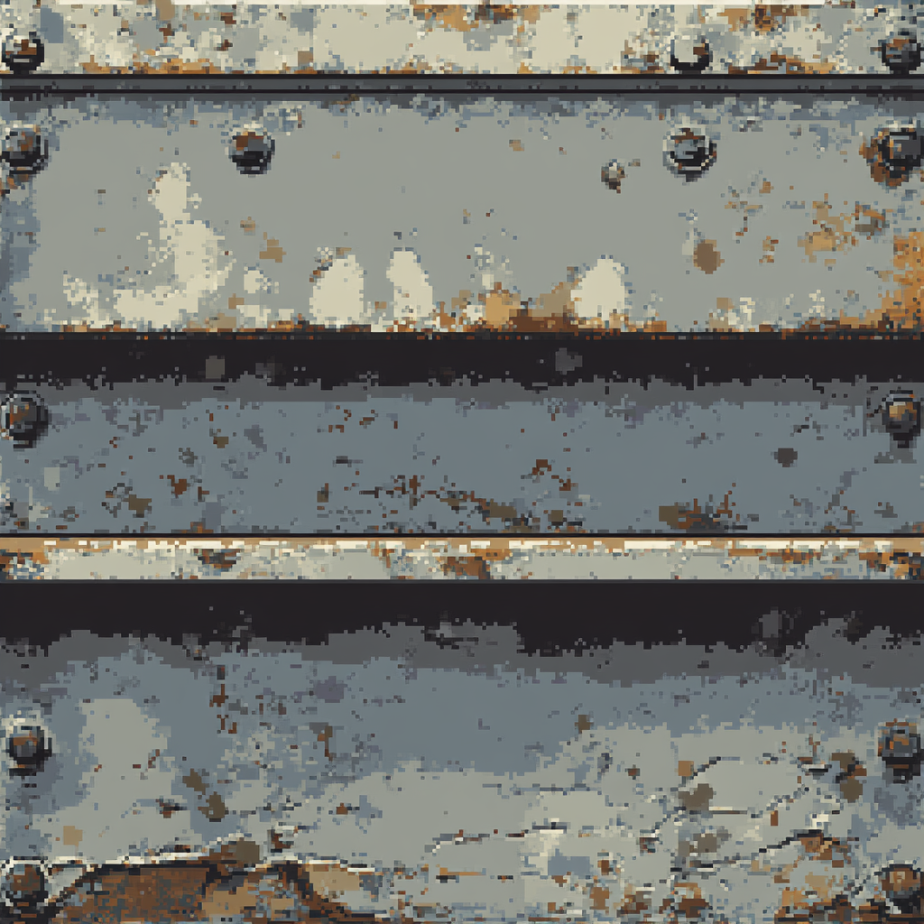 Steel I-Beam Texture: Industrial, Weathered Pixel Art Loop.