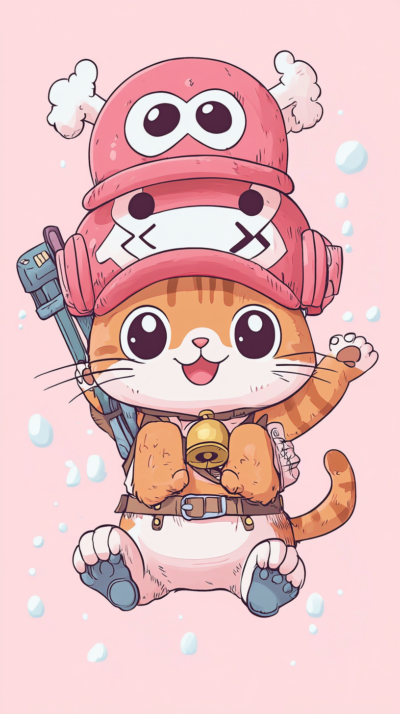 Stickers with cat and Chopper from One Piece.