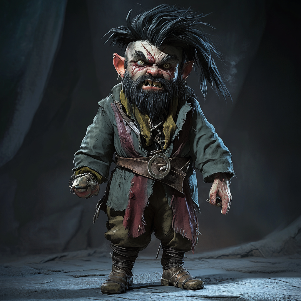 Stocky Male Gnome Wizard Casting Colour Spray Ability