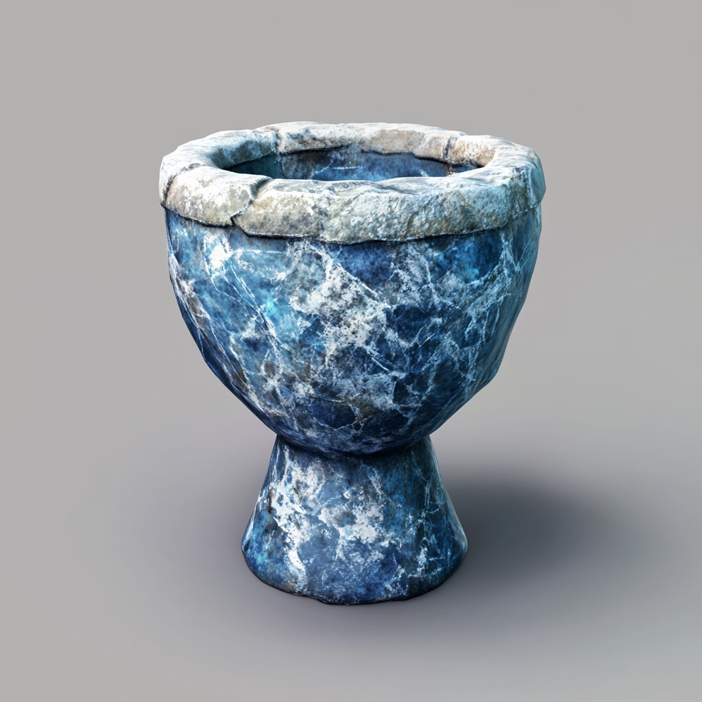 Stone resembling ancient chalice in Dungeons and Dragons style.