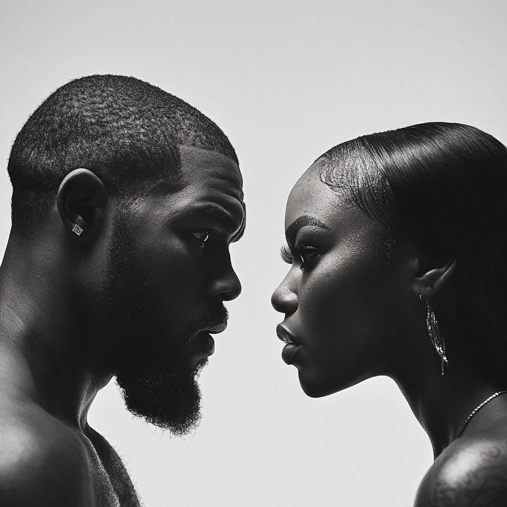 Stormzy and Rhianna in intense stare down calm.