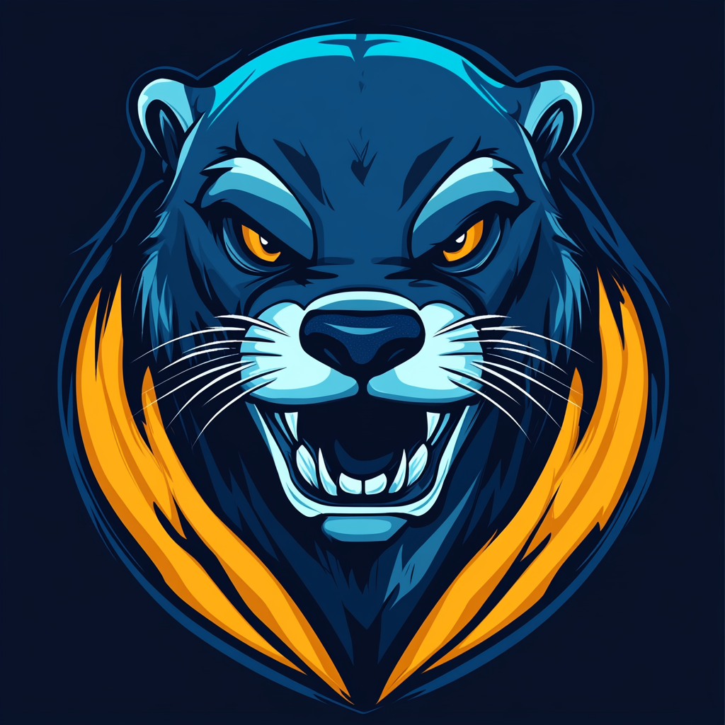 Strong, fierce Amazonian otter sports mascot in vector art.