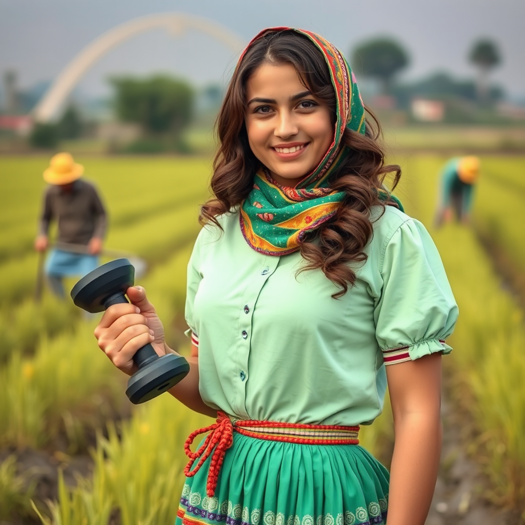 Strong Girl in Iranian Dress by Paddy Field