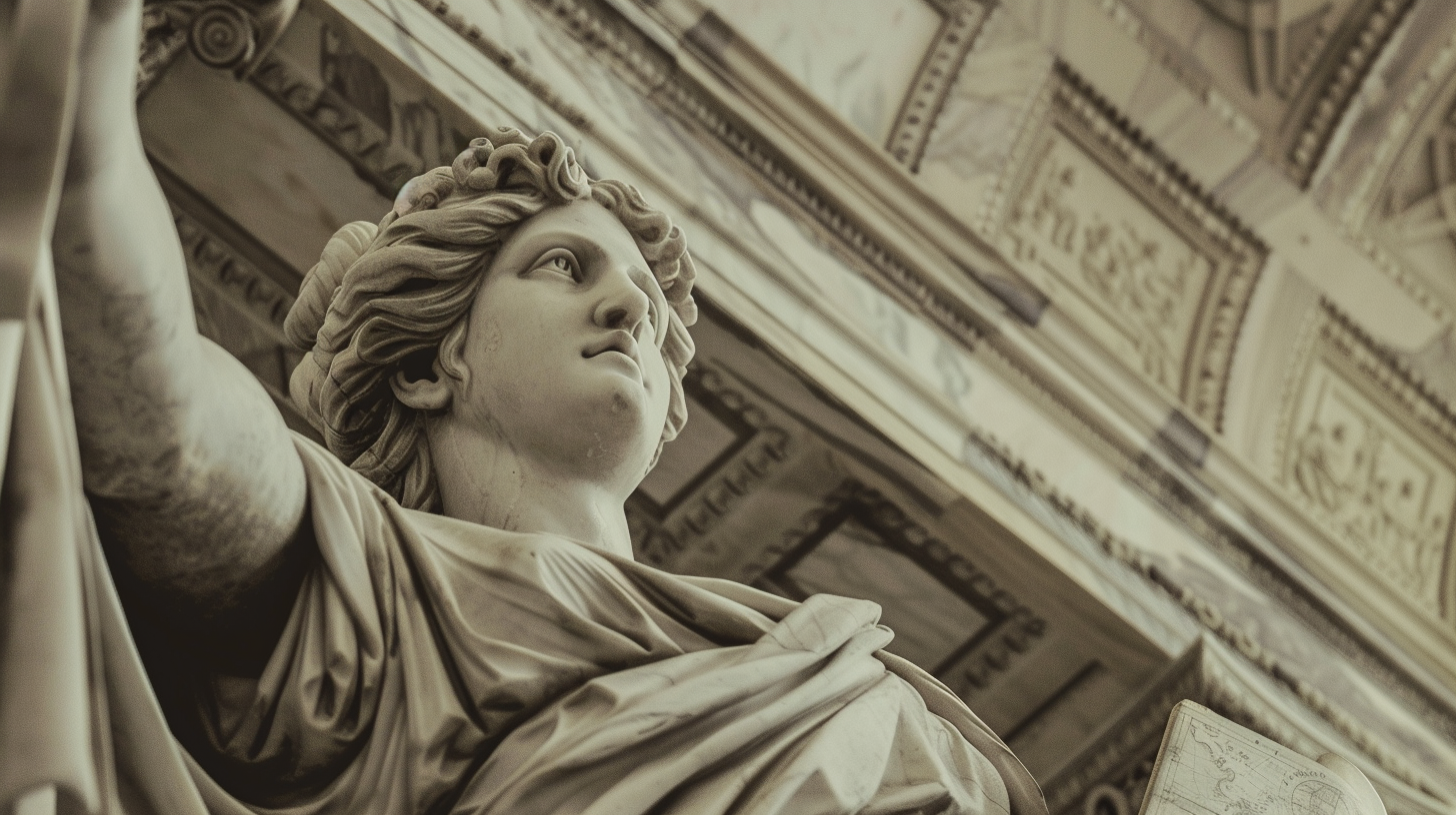 Strong female statue holding U.S. map, symbolizing resilience.