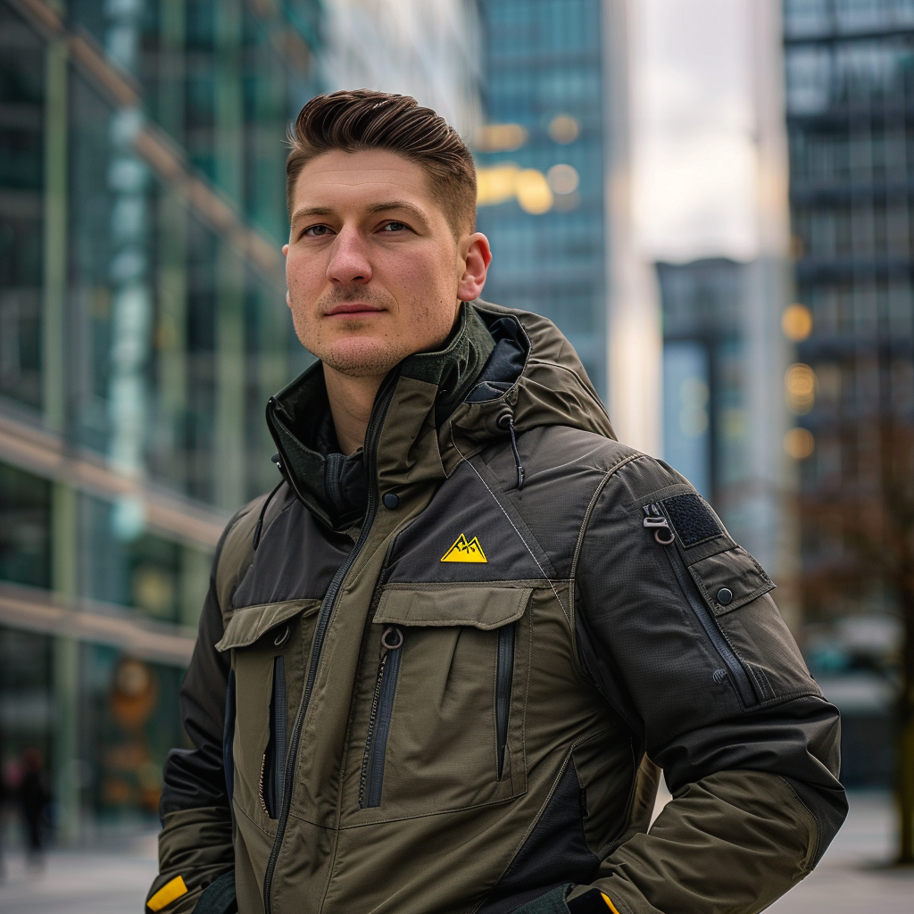 Stylish German Man in Urban Outdoors Scene