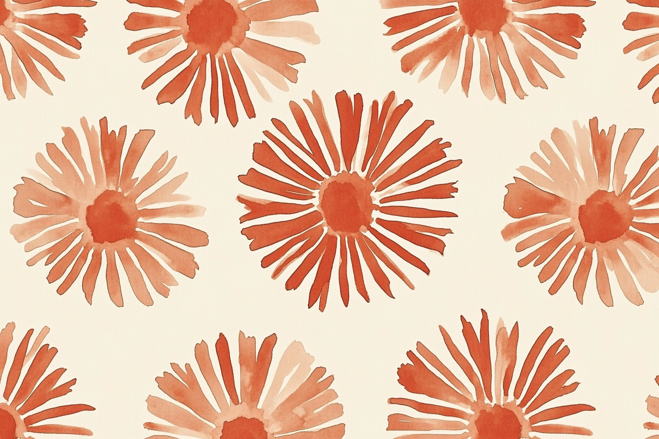 Sunburst pattern in warm colors like Matisse painting.