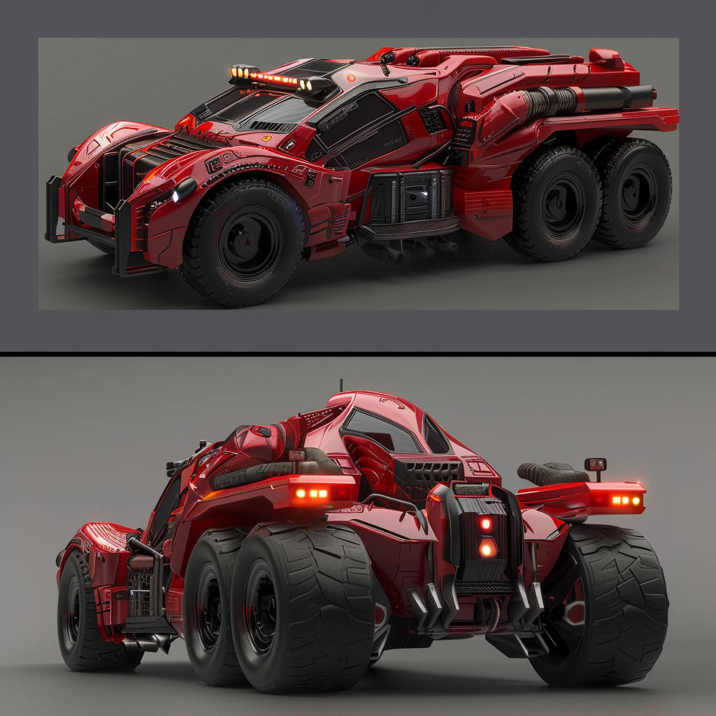 Super Fast Fire Truck in Futuristic City