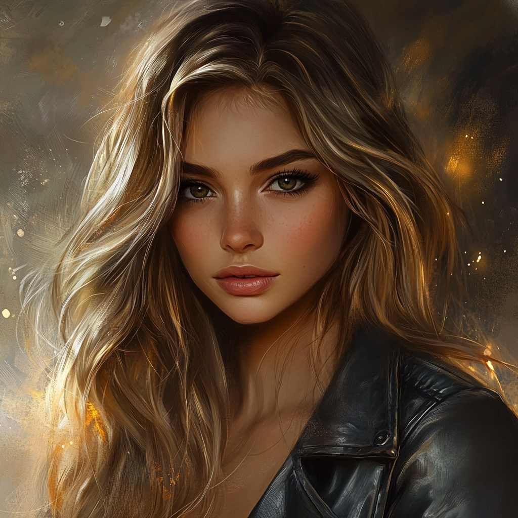 Surreal Portrait: Young Woman with Light Brown Hair 