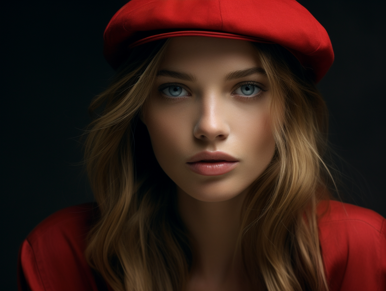 Beautiful Swedish girl in red hat