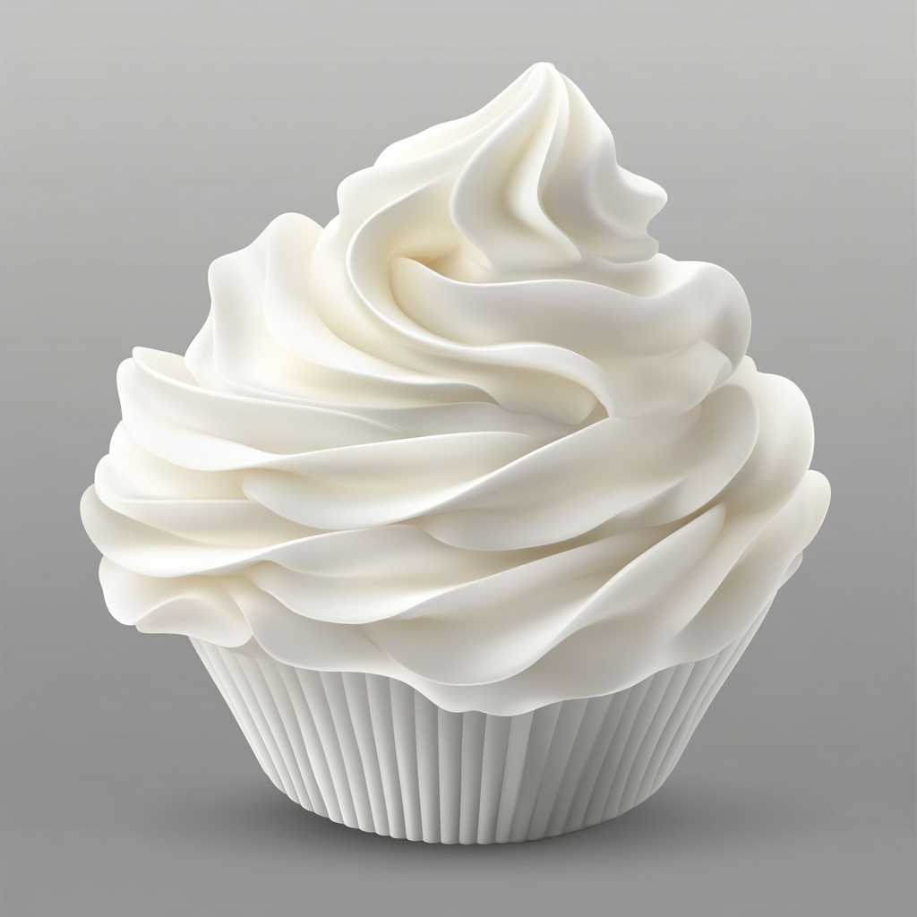 Sweet vanilla cake decoration with creamy swirls vector.