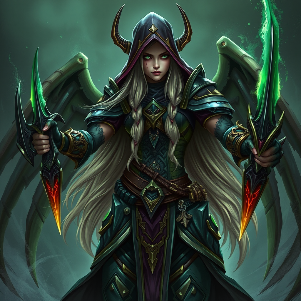 Sylvanas Windrunner in World of Warcraft game.