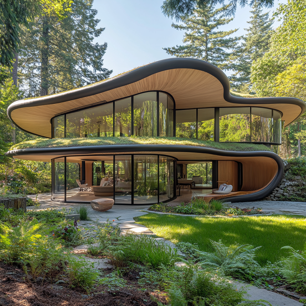 Symmetrical Mushroom-inspired House Blending Earthy Influences