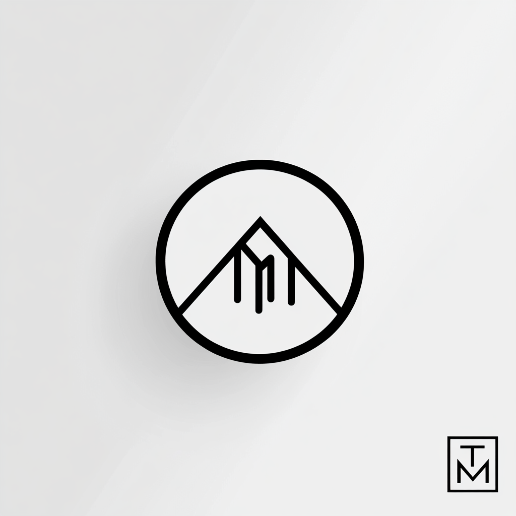 T and M Circle Logo with Mountain Detail