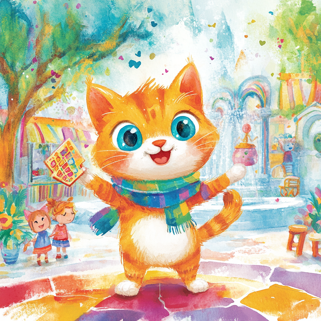 Tango's Magical Adventure: A Vibrant Watercolor Illustration