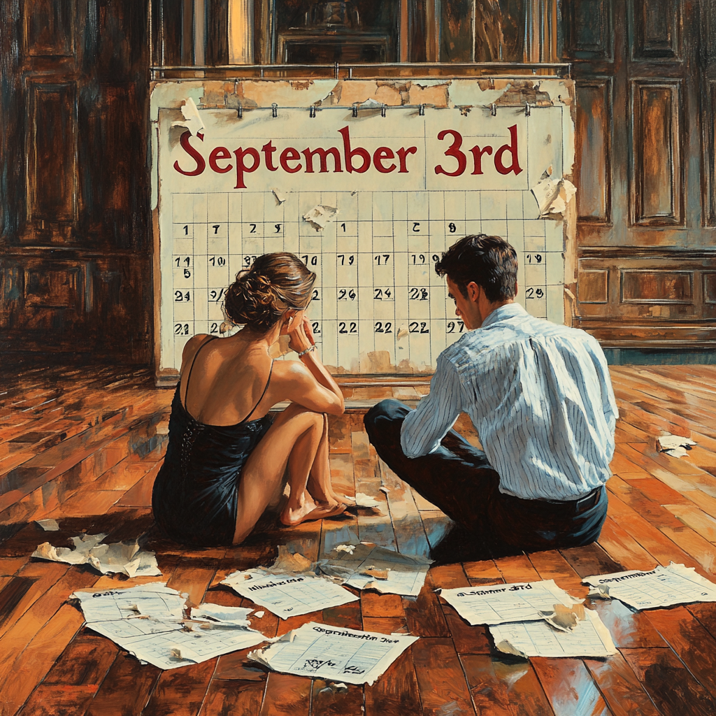 Tango Dancers Look at Calendar Showing September 3rd