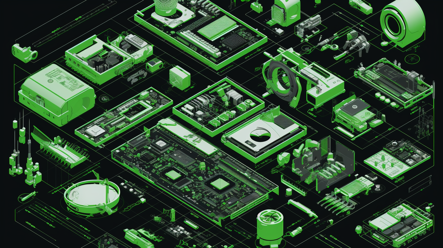 Technical diagram with electronic device components in detail.