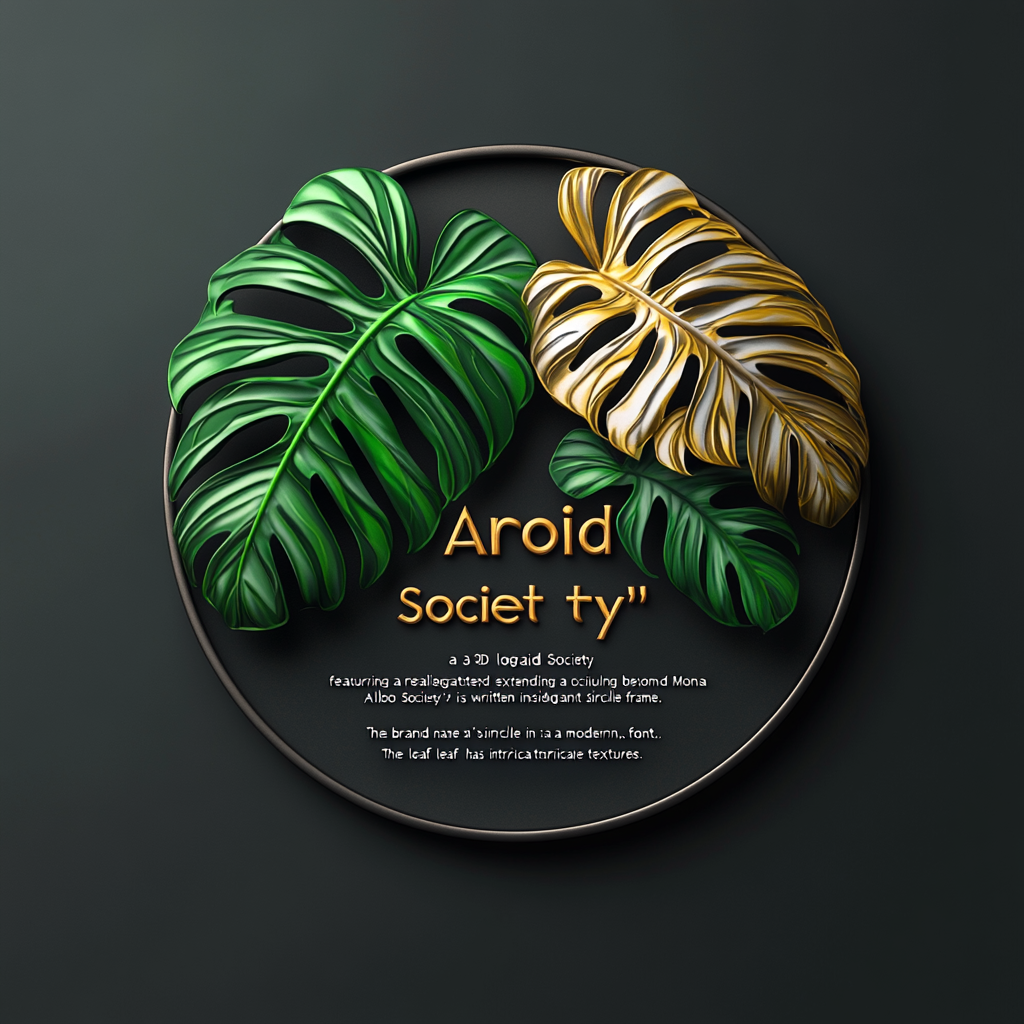 Text for 'Aroid Society' inside modern, elegant circle logo.