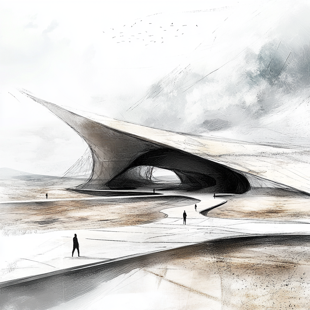 The Acacus Mountain with Architectural Retreat Concept