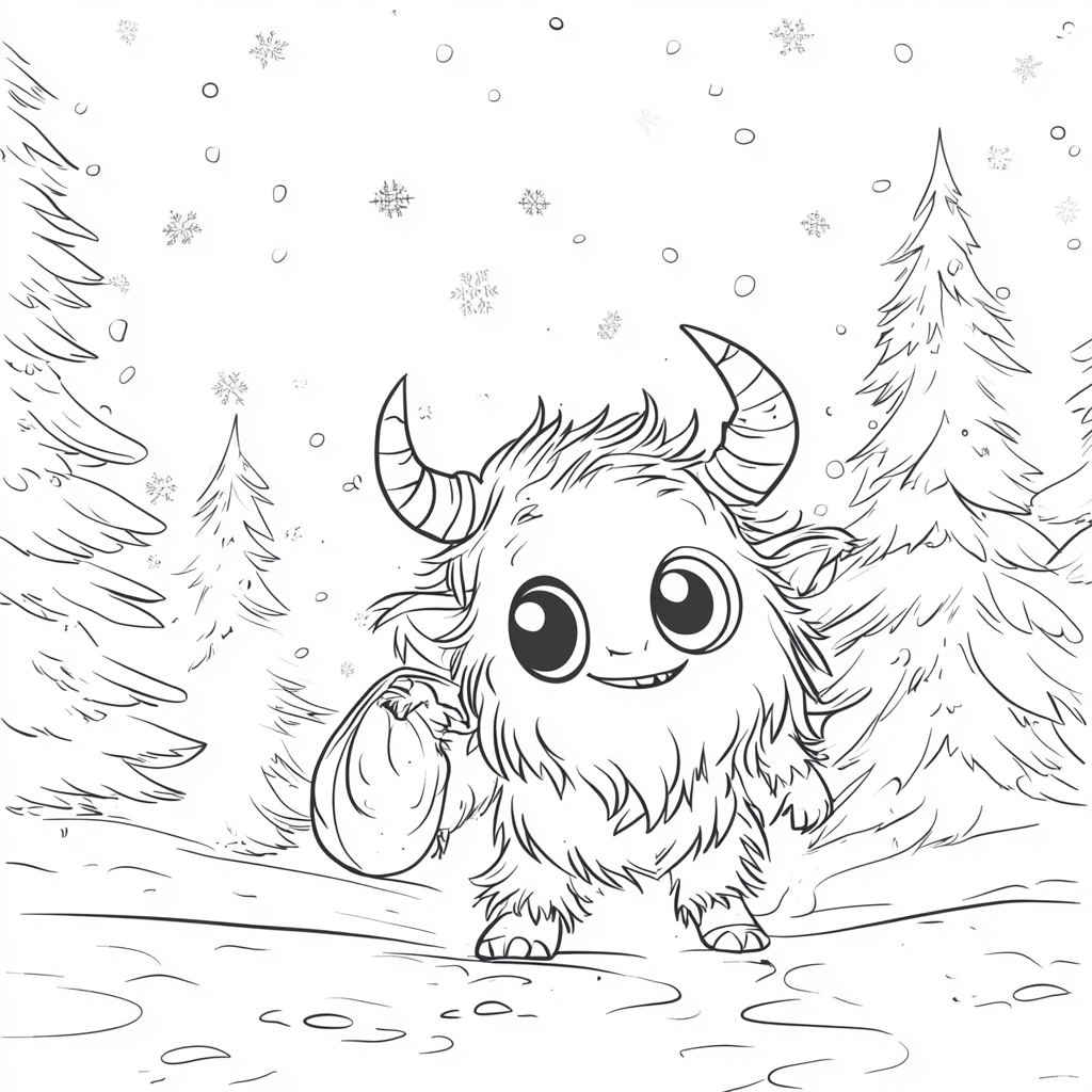 The Adorable Krampus Stomping Through a Snowy Forest