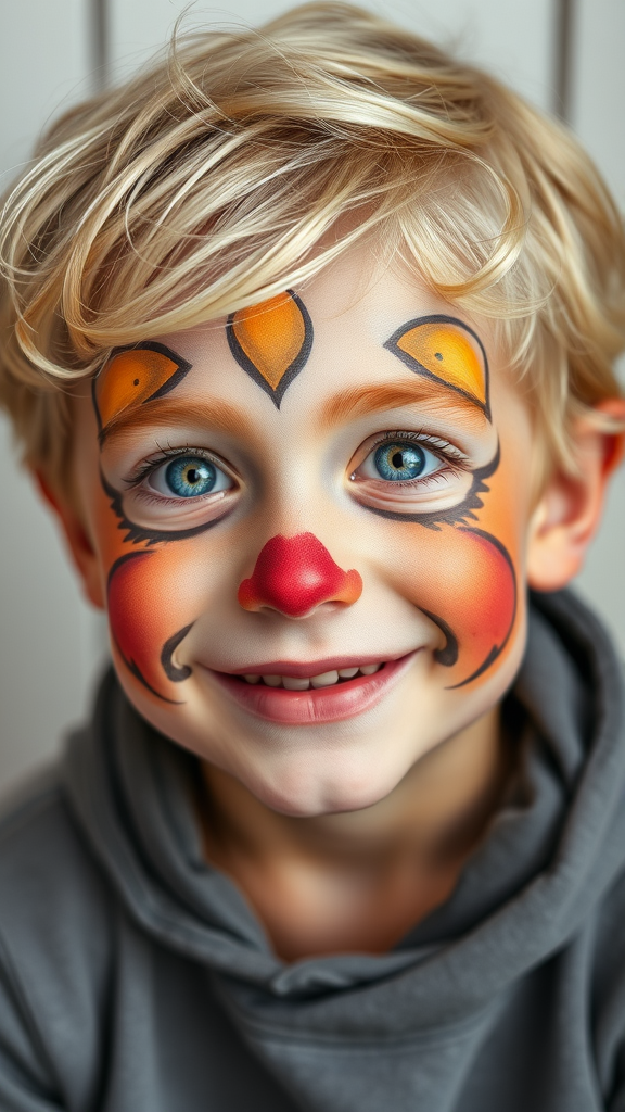 The American Boy with Bright Easter Egg Makeup