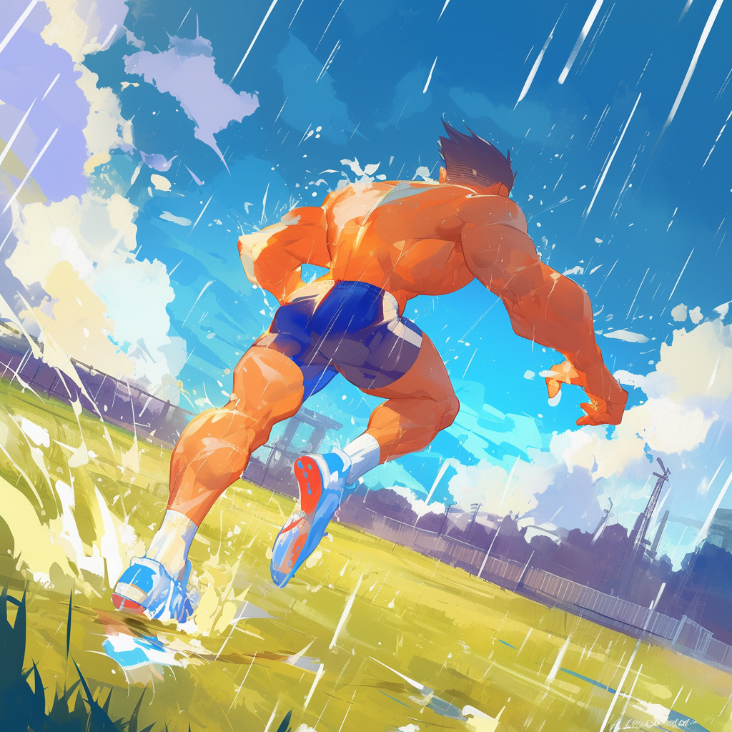 The Athlete Trains Hard in the Rain