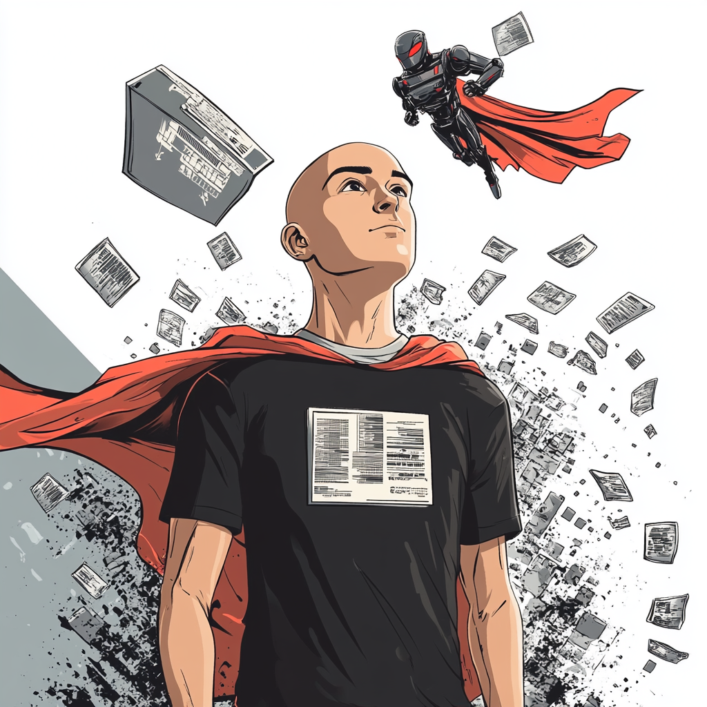 The Bald Man and Superhero Robot Save Day