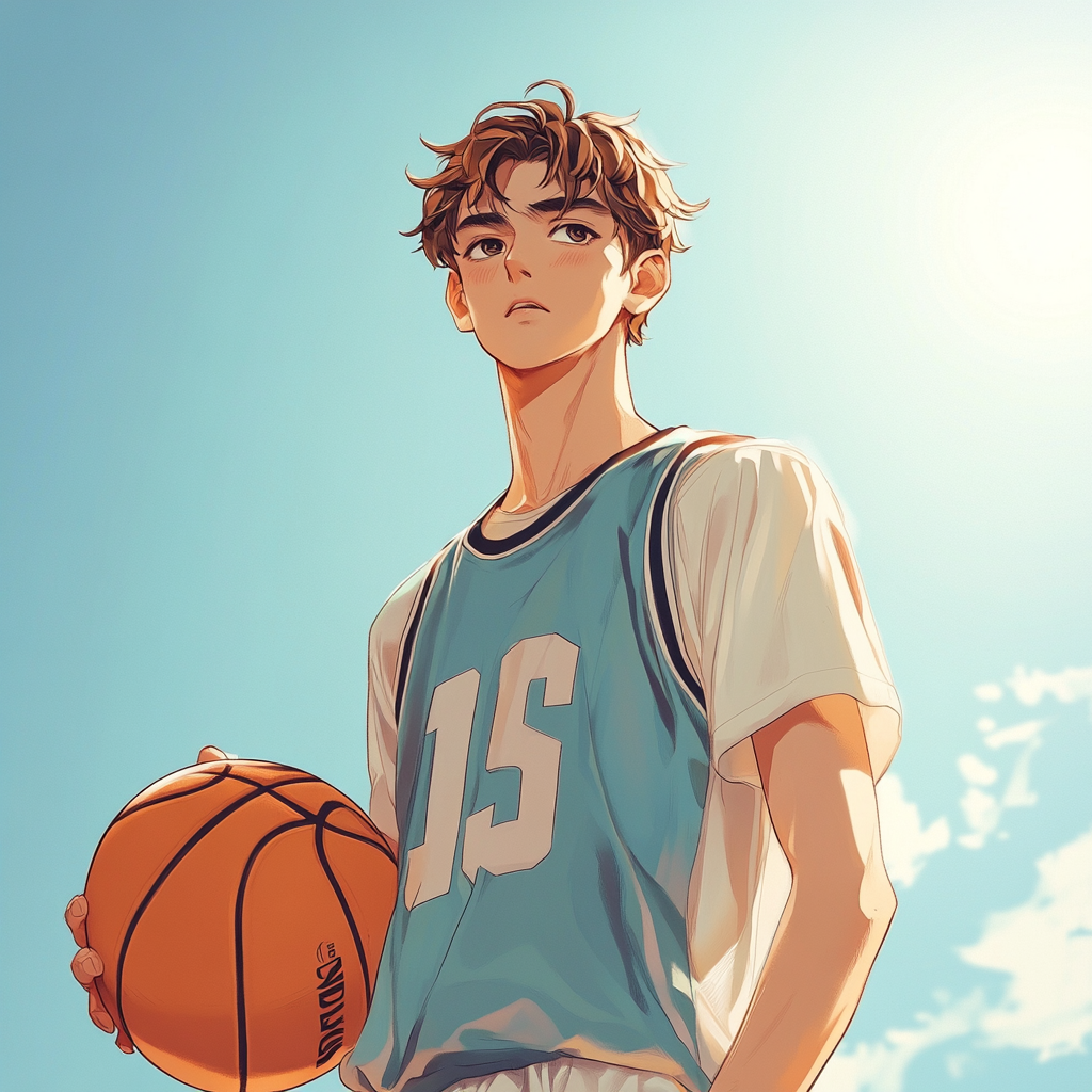 The Basketball Player in Anime Style