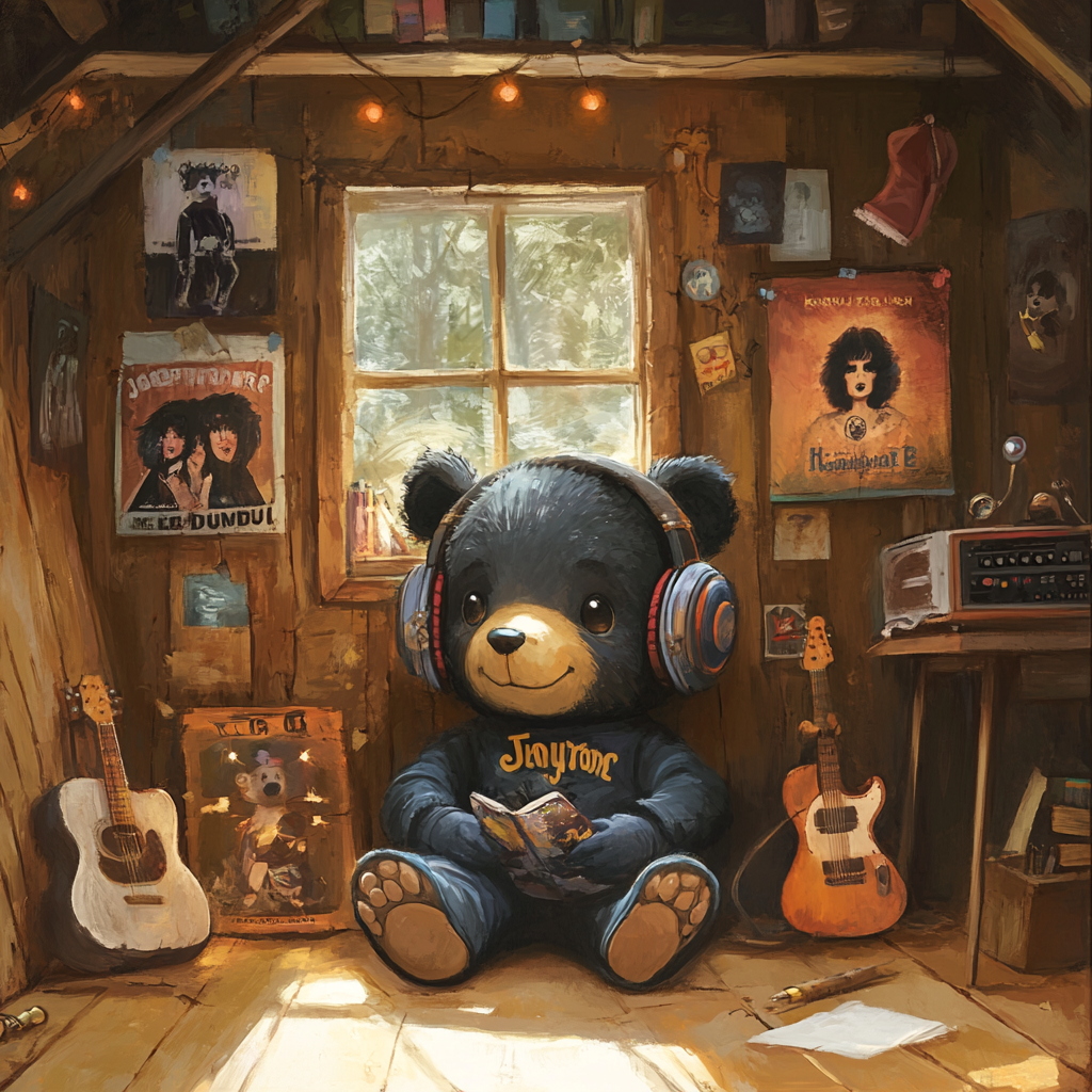 The Bear's Cozy Cave with Musical Decor.