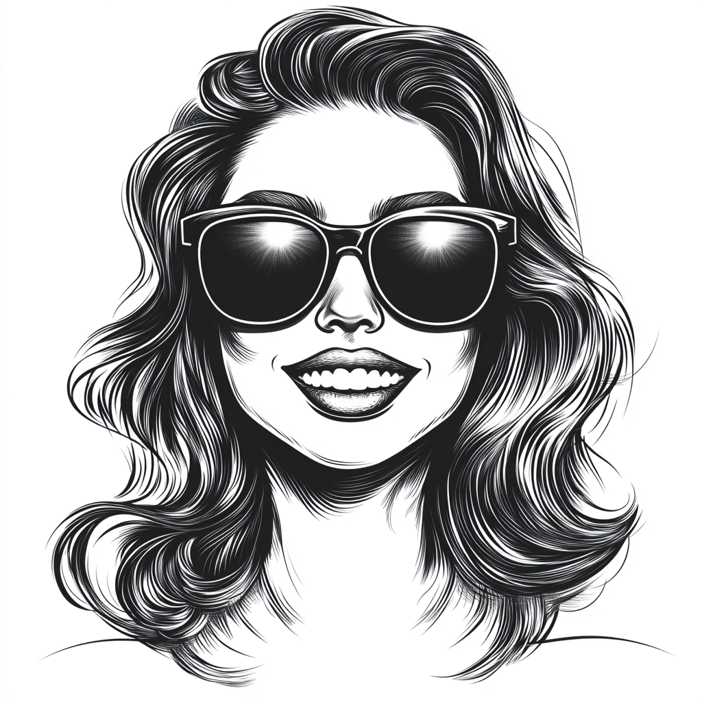 The Beautiful Woman in Prada Sunglasses Smiles