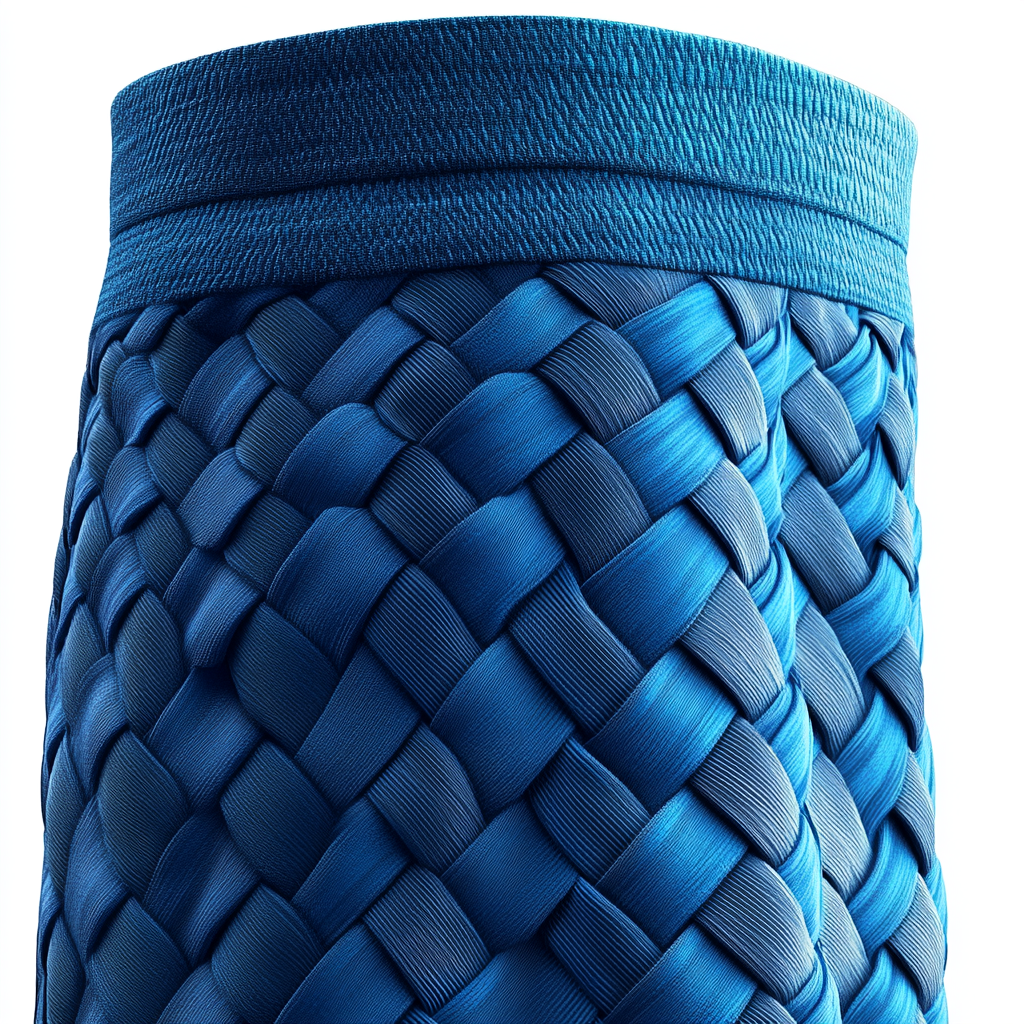 The Blue Plaited Fabric Short Girl Pants